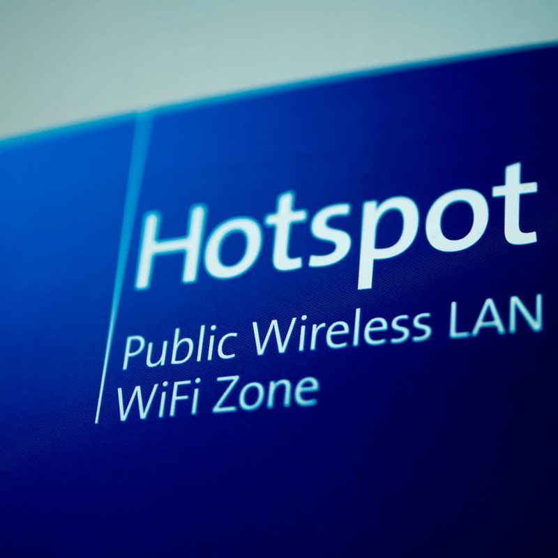 Letrero de zona Wi-Fi Hotspot