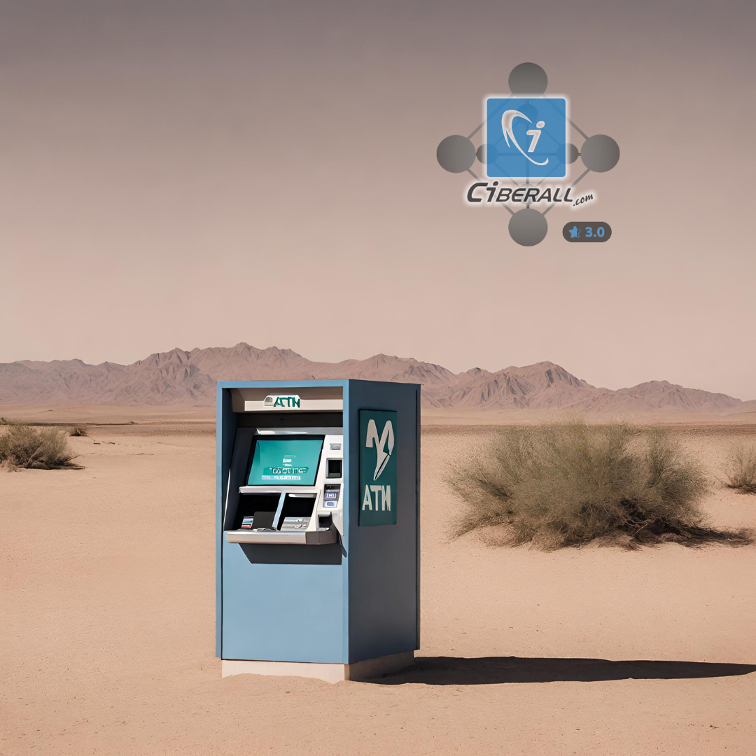 Cajero ATM conectado en el desierto con VSAT CiberALL